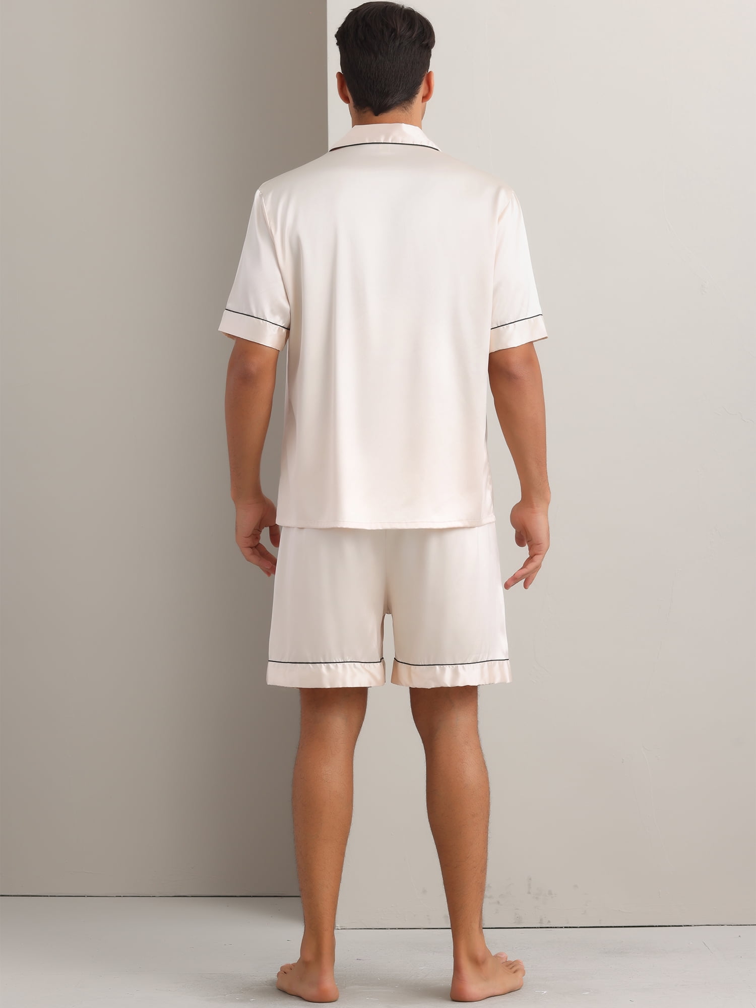 DARING DIVA Men's 2-Piece Short Sleeve Sleepwear Loungewear Pajama 2XL Champagne