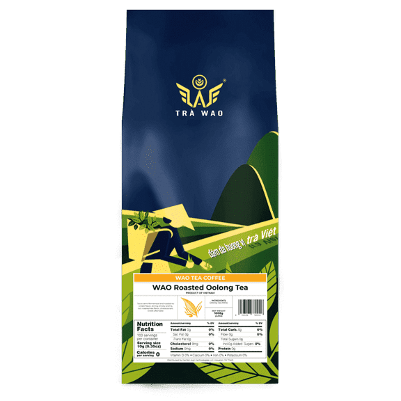 WAO Roasted Oolong Tea, Vietnamese Loose Leaf, Full Body Smoky Aroma, 2.2 lb (1kg)