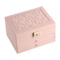 thumbnail image 3 of KLKCMS Jewelry Box 2 Layers Multifunctional Jewelry Case for Rings Trinkets Glasses Pink, 3 of 9