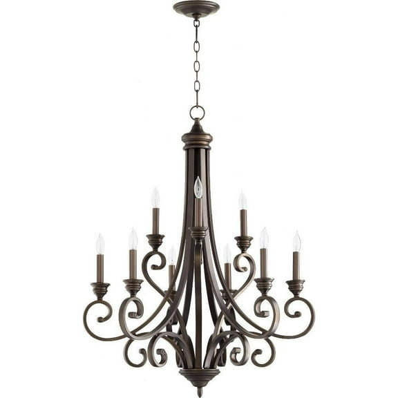 Traditional Nine Light Chandelier-Oiled Bronze Finish Bailey Street Home 183-Bel-2534798