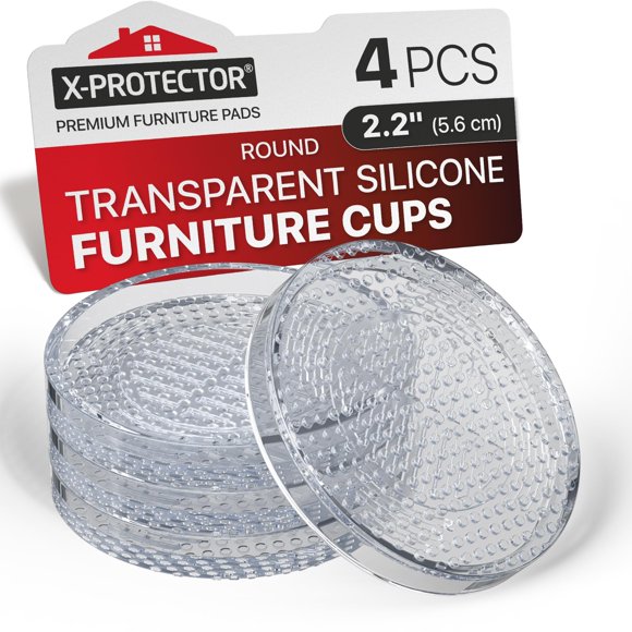 Protectores para muebles X-Protector 5,6 cm antideslizantes transparentes, 4 piezas