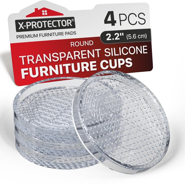 Protectores para muebles X-Protector 5,6 cm antideslizantes transparentes, 4 piezas