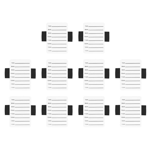 10 soportes para pestañas, bandejas para extensiones de pestañas con correa elástica para la muñeca, de 7 a 14 mm.