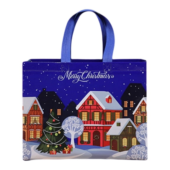 KUMHONW 1 Pack Christmas Bag, Reusable Non-Woven Christmas Tote Bags with Handle, Perfect for Gift Wrap/Party Favor Supplies