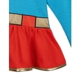 thumbnail image 2 of DC Comics Justice League Big Girls' Cosplay Zip-Up Hoodie Supergirl Blue Red, 2 of 4