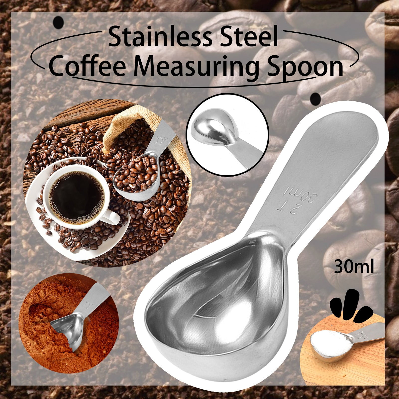 Stainless Steel Measuring Coffee Scoop Tablespoon Short Handle