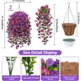 thumbnail image 2 of 12PCS Artificial Hanging Plants Outdoors Fuchsia Fake Baskets with Petunias Porch Balcony Garden Decor, 2 of 7