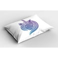 thumbnail image 2 of Ambesonne Unicorn Pillow Sham 2 Pack, Animal Doodle, 36"x20", Lavender and Blue, 2 of 3