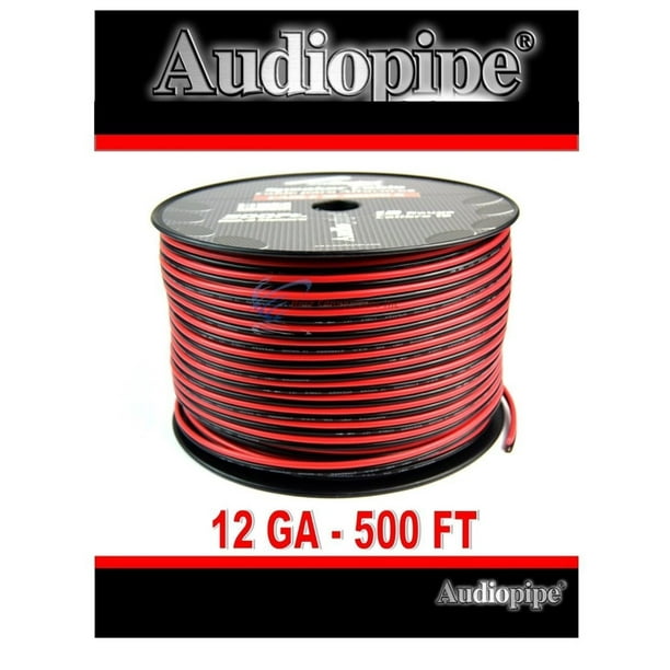 16 Gauge Car Audio Primary Wire – 500ft Spool (Red & Black), For Power, Ground, Remote Connections