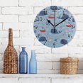thumbnail image 6 of Whales Boats Waves Swimming Circles Round Wall Clock Silent Analog Battery Operated Gold Pointer Home Decor 9.84" Diameter, 6 of 11