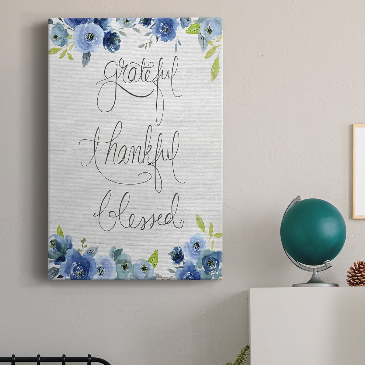 Grateful, Thankful, Blessed Premium Gallery Wrapped Canvas - Ready to Hang