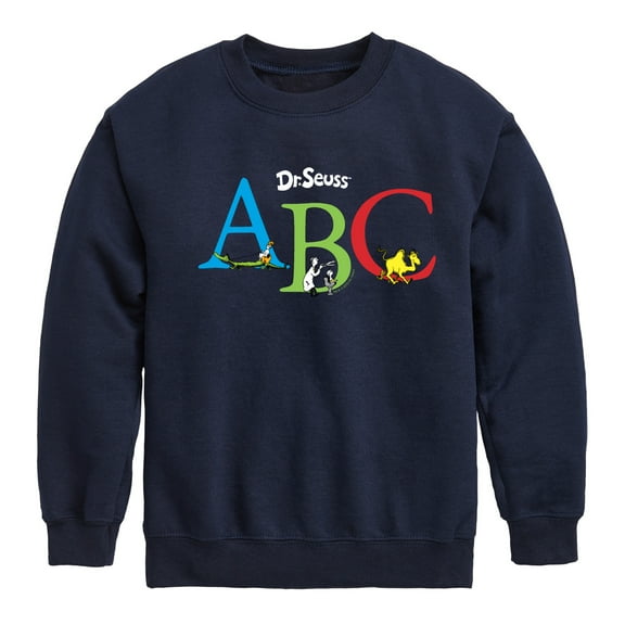 Dr. Seuss - ABC Book Characters - Youth Crewneck Fleece Sweatshirt