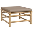thumbnail image 3 of vidaXL 7 Piece Patio Lounge Set with Taupe Cushions Bamboo, 3 of 9