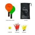 thumbnail image 2 of Funsparks - Jazzminton Paddle Ball Game with Carry Bag - Indoor Outdoor Toy - Play at The Beach, Lawn or Backyard - 2 Wooden Racquets - 4 Shuttlecocks - 1 Ball, 2 of 11