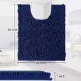 thumbnail image 6 of Hengbo U-Shaped Mat Contour Rug 20 x 20 inch Toilet Mat for Bathroom Floor Fluffy Soft Absorbent Water Machine Washable Navy Blue, 6 of 7