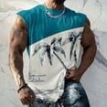 thumbnail image 2 of Débardeur pour Homme Homme Décontracté Mode Imprimé Chandail à Enfiler Col Rond Débardeurs de Sport Gilet, 2 of 9