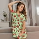 thumbnail image 3 of Fotbe Strawberry Floral Bata de Dormir para Mujer con Estampado, Camisón de Algodón de Manga Corta, Ropa de Dormir Casual, 3 of 6