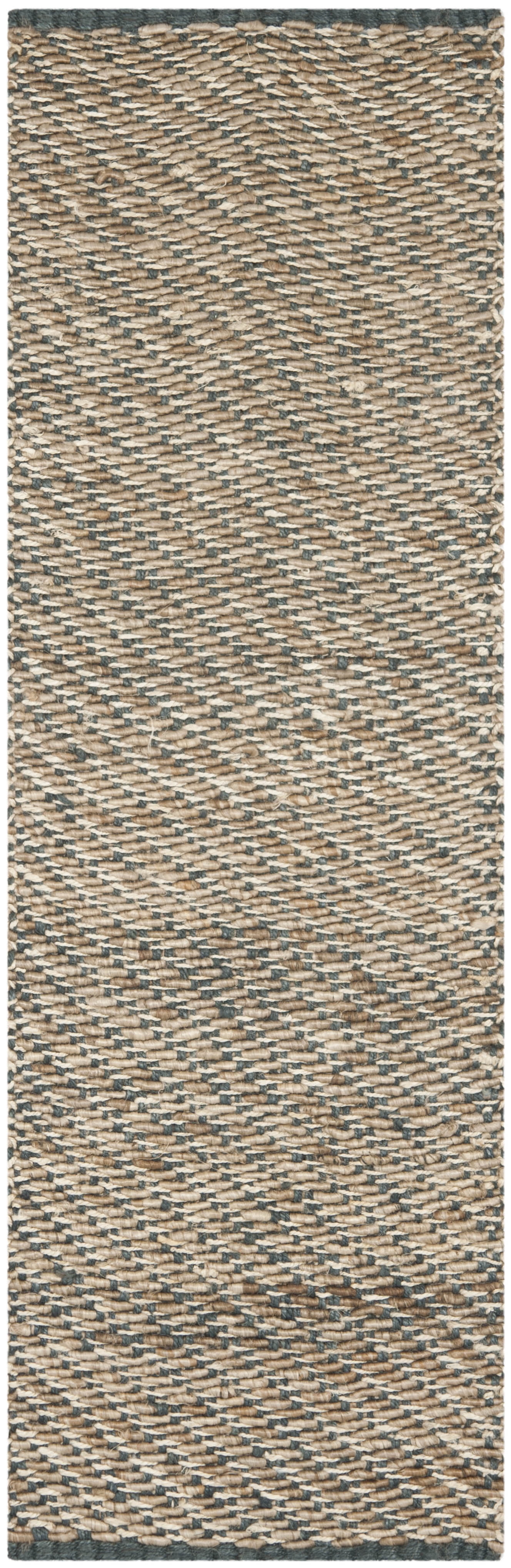 SAFAVIEH Natural Fiber Johanna Braided Jute Runner Rug, Blue/Natural, 2'6" x 12'