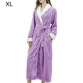 thumbnail image 3 of Unisex Long Toba Albornoz Salón Invierno Otoño Casual Casual Camisón Campo de dormir Piel deportiva de piel transpirable Elástico Housecoat Purple XL Eigraketly HA011311-06, 3 of 7