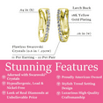 thumbnail image 3 of Cate & Chloe Amaya 18k Yellow Gold Plated 16mm Hoop Earrings with Swarovski Crystals Gift for Women, 3 of 10