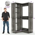 thumbnail image 6 of Aheaplus 36" Corner Closet System - 2 Rods, Hutches, and 5 Shelves for Versatile Storage, Sturdy and Durable Design Closet Organizer for Neatly Organized Clothing and Items, Black Oak, 6 of 6