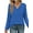 Blue, variant on MOSHU Long Sleeve Womens Tops Deep V Neck Blouses for Women Loose Fit Curved Hem Fall Shirts