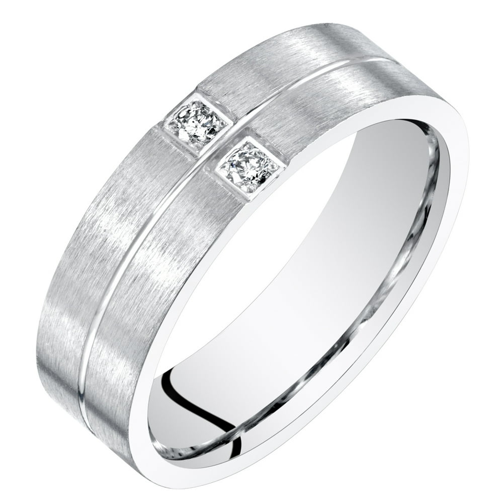 Oravo Men's 0.06 ct Diamond Accent Wedding Band Ring in