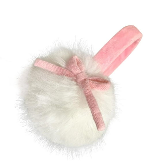 Weflink Bowknot Design Ear Covers Soft Plush Ear Muffs For Winter Outdoor Activity