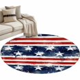 thumbnail image 2 of Independence Day Washable Round Area Rug 3 ft, Watercolor Gradient American Flag Red Blue Splash Style, Soft Non Slip Rugs Stain Proof Indoor Felt Carpet for Living Dining Room Bedroom Home Office, 2 of 9
