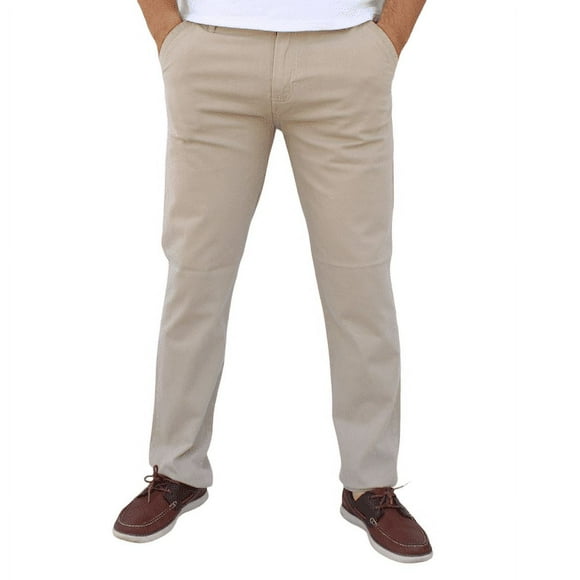 Pantalón de gabardina stretch John Silver Corte recto color arena