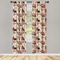 thumbnail image 4 of Ambesonne Garden Window Curtains, Watercolor Roses Peonies, Each 28" W x 84" L, Dried Rose Cream Ruby, 4 of 4