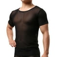 thumbnail image 2 of Aligament Plus Size Men'S Sexy Underwear Boxer Briefs Mesh Breathable Shirts Sleeveless Sleepwear See Through Vest Casual T-Shirts, 2 of 7