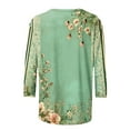 thumbnail image 5 of Classic Fit Womens Tops 3/4 Sleeve Shirts Vintage Floral Tshirts Round Neck Basic Tee Casual Blouse, 5 of 5