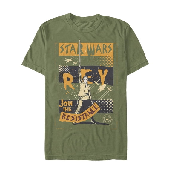 Men's Star Wars The Last Jedi Rey Join Resistance Graphic Tee Military Green X Large
