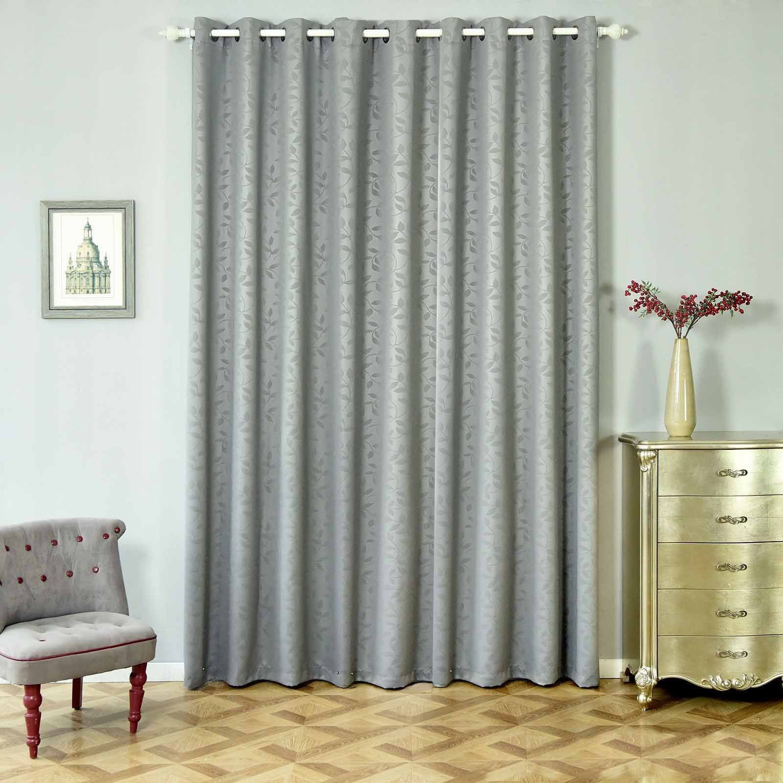Charcoal Grey Soundproof Curtains 2 Packs Embossed Curtains 52 x