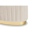 thumbnail image 4 of Baxton Studio Kirana Glam and Luxe Beige Velvet Fabric Upholstered and Gold PU Leather Ottoman, 4 of 5