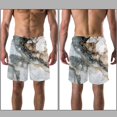 thumbnail image 3 of luoweisi Men's Beach Shorts Quick Dry Swim Trunks with Mesh Lining Marble Texture L, 3 of 5