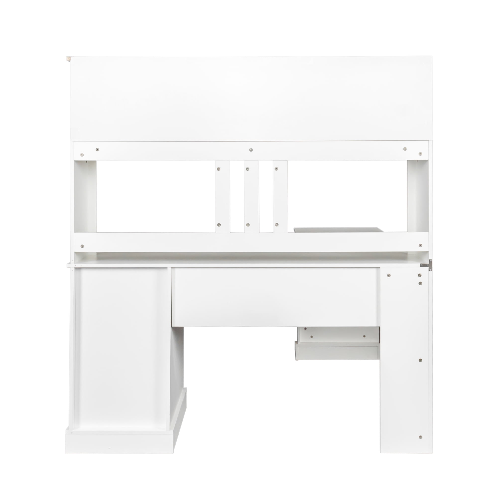 Royard Oaktree L Shaped Computer Desk with Hutch Reversible Home Office Desk w/Drawers and Bookshelf