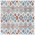 thumbnail image 5 of SAFAVIEH Berber Dusan Abstract Shag Area Rug, 7' x 7' Round, Blue Rust/Ivory, 5 of 7