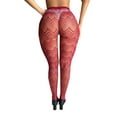 thumbnail image 4 of Aocisk Bas Résille pour Femmes Justaucorps Résille Collants Résille Grande Taille Collants Design Géométrique Rouge Taille Unique, 4 of 5