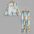 thumbnail image 2 of Conjunto de pijamas de seda de manga larga para niños y niñas, ropa de casa Unisex, traje de dormir de satén de Navidad, otoño, 2 of 4
