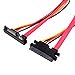thumbnail image 3 of Cablecc Down Angled SATA III 3.0 7+15 22 Pin SATA Male to Female Data Power Extension Cable 30cm, 3 of 3