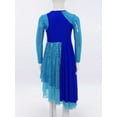 thumbnail image 4 of Jowowha Robe de Danse à Sequins pour Filles Manches Longues Asymétrique Tunique de Prière Danse Lyrique Bleue 16, 4 of 7