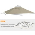 thumbnail image 3 of Patio Umbrellas Outsunny 10' x 13' Gazebo Canopy Replacement, Outdoor Gazebo Cover Top Roof Replacement with Vents and Drain Holes, (TOP COVER ONLY), Khaki,Market Umbrellas, 3 of 9