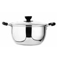 thumbnail image 1 of Cacerola De Acero Inoxidable De 24 Cm Con Asas Dobles, Sartén Culinaria Brillante, Cocina, Restaurante, Olla, Accesorios Con Tapa De Vidrio Templado seitruly HA025315-02, 1 of 6