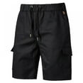 thumbnail image 2 of Magazine Mens Shorts, Five-point Overalls with Large Pockets Cargo Shorts with Drawstring, 2 of 4