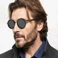 thumbnail image 3 of Adjustable Folding Polarized Sunglasses with Stepless Dimming - Round Frame Eyewear for Men and Women for Driving, Cycling, Fishing, Running, and Summer Outdoor Sports, Black-B, 5.12 Inch, 3 of 3
