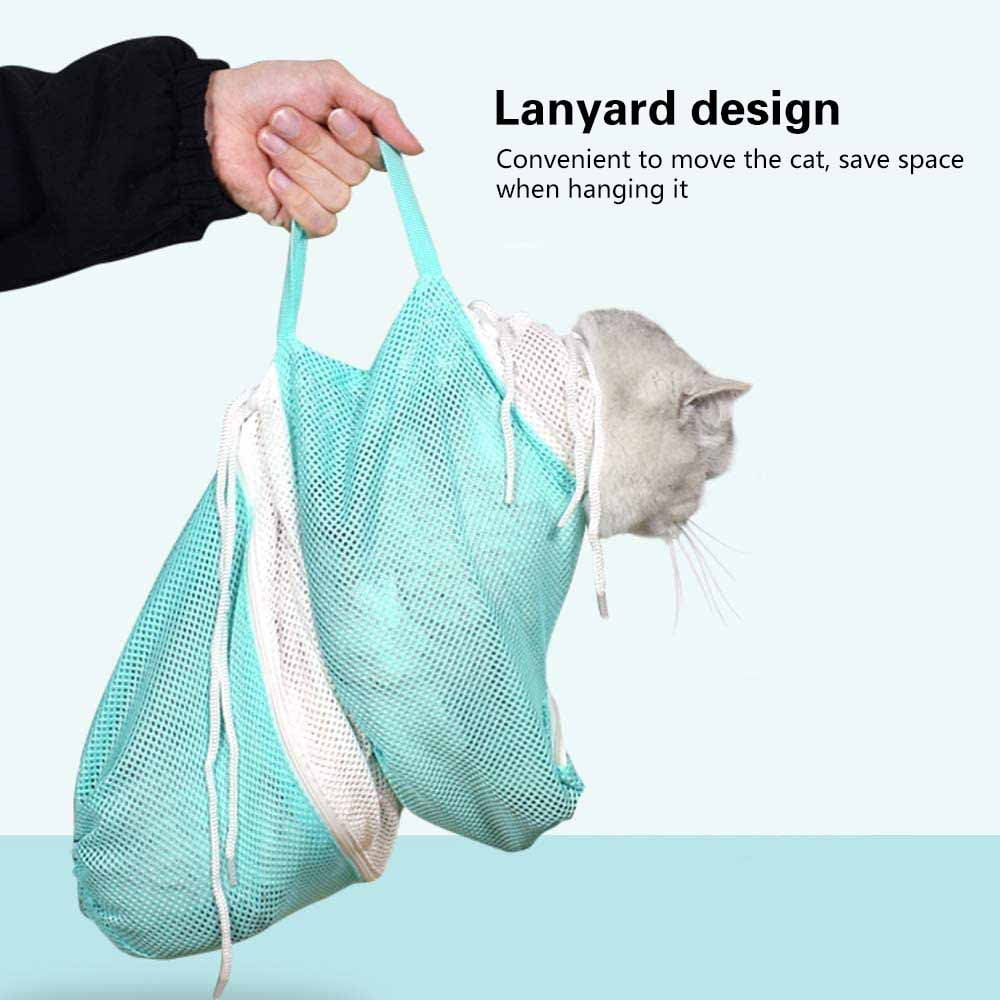 LNGOOR Detachable Pet Cat Grooming Bag Shower for Small Big Cat Washing,Easy  to Use Keep Cats Safe in Bathing,Feeding, Pet Supply Good Kit Gray 