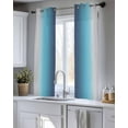 thumbnail image 5 of Blue Teal Grey Ombre Sheer Curtains 39 Inch Length 2 Panels Set for Living Room/Bedroom, Farmhouse Gradient Minimalist Kitchen Curtains Grommet Semi-Sheer Curtains Window Treatments 27.5"x39"x2, 5 of 7