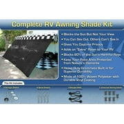 Angle View: Black RV Awning Shade Complete Kit 10 X 16 Sun Shade Canopy Shelter NEW